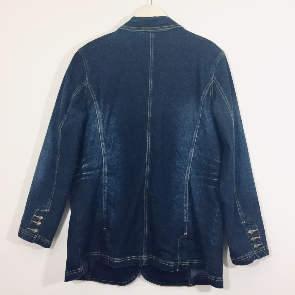 DG2 Diane Gilman Denim Blazer SZ XL - Picture 7 of 8